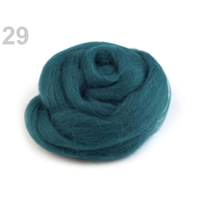 Butika.hu hobby webáruház - Fésült újzélandi merinó gyapjú nemezeléshez, 20g - pínia zöld, 29