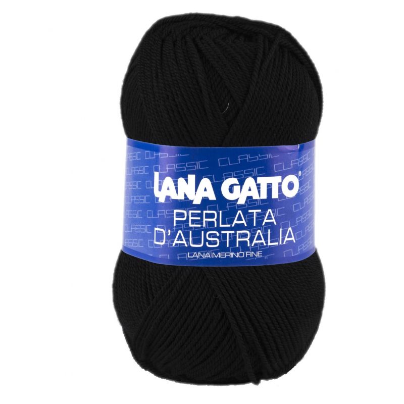 Butika.hu hobby webáruház - Lana Gatto, Perlata D'Australia kötő fonal, 100% gyapjú, 3617, fekete