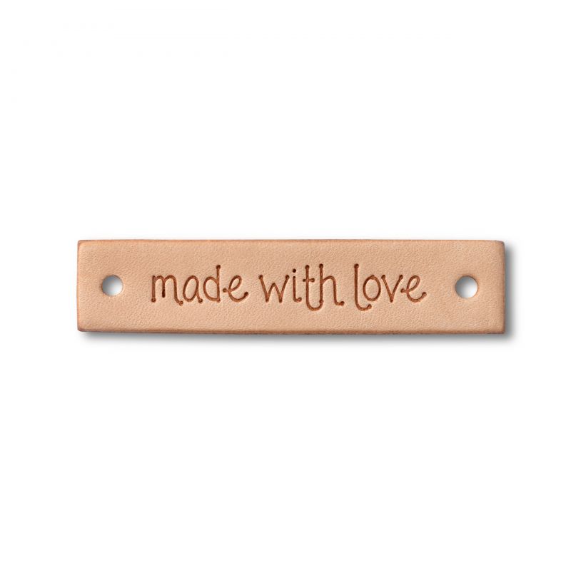 Butika.hu hobby webáruház - Prym MADE WITH LOVE dekorációs cimke, eredeti bőr, 60x13 mm - 403797