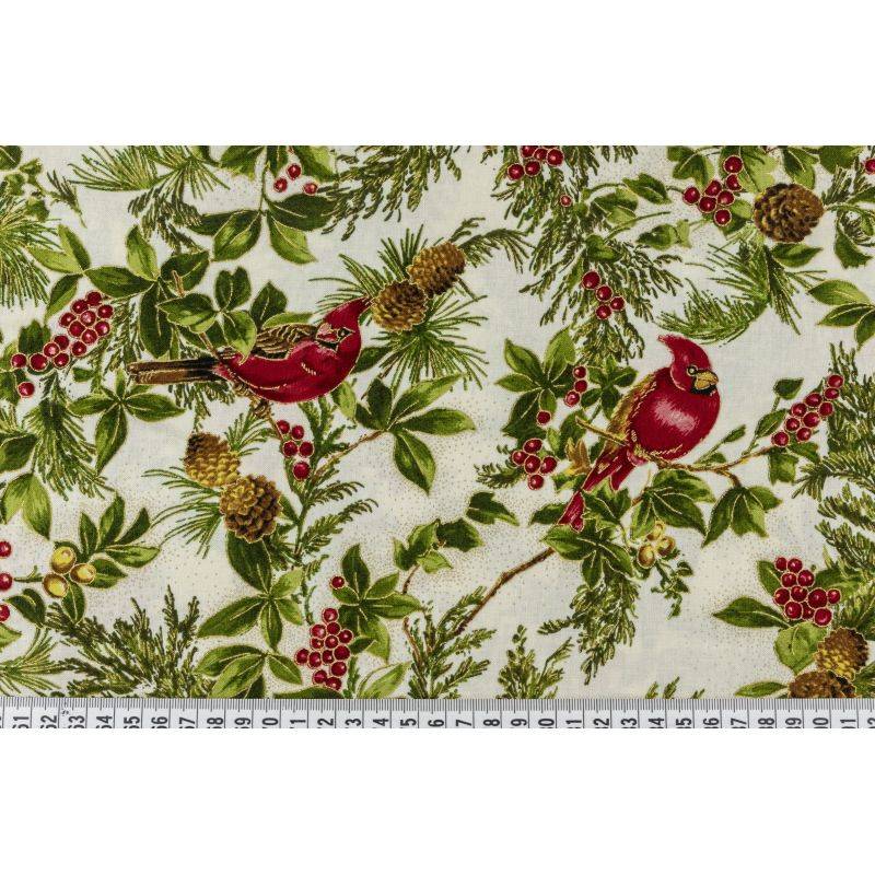 Butika.hu hobby webáruház - Karácsonyi mintás patchwork pamutvászon, 110cm/0,5m - Gilded Greenery, Moda Fabrics, RH267