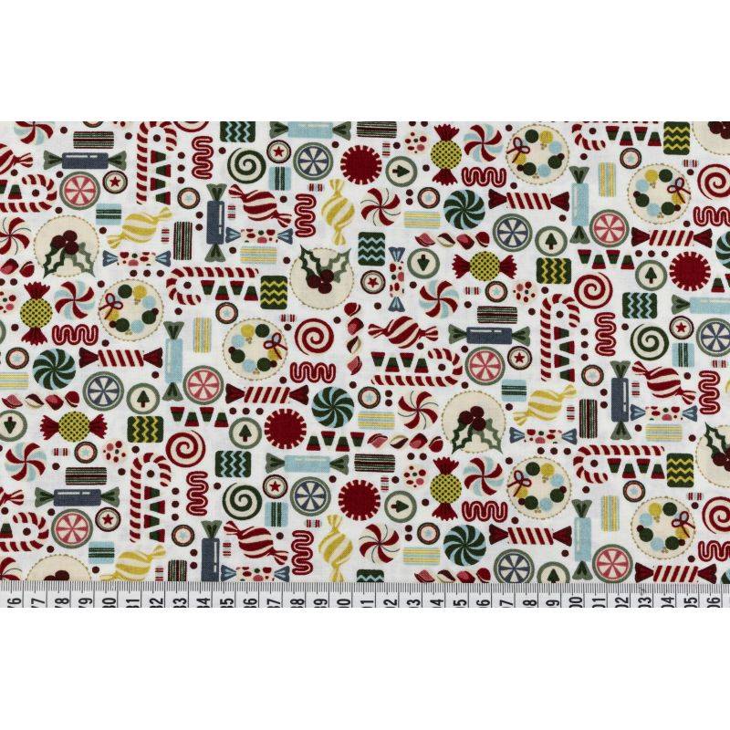 Butika.hu hobby webáruház - Karácsonyi mintás patchwork pamutvászon, 110cm/0,5m - Winter Village, Moda Fabrics, RH266