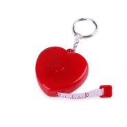 Mérőszalag, kulcstartó, szív alakú, 1.5m, piros, 790084