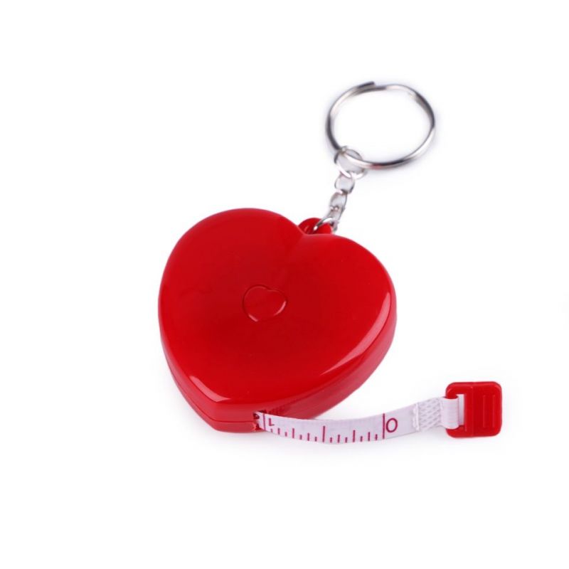 Butika.hu hobby webáruház - Mérő szalag, kulcstartó, szív alakú, 1.5m, piros, 790084