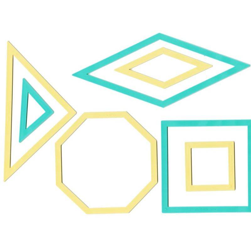 Butika.hu hobby webáruház - Clover patchwork sablon készlet, négyszögek, háromszögek és nyolcszögek, CL494/S