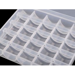 Butika.hu hobby webáruház - Zárható varrógép orsó tároló doboz, tejfehér, 25 orsó, 750524