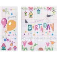 Butika.hu hobby webáruház - Zweigart Cashel precut hímző vászon, ajándék Happy Birthday mintával, krém, 3281/101