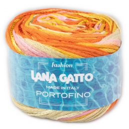 Lana Gatto Portofino fonal, 70% pamut, 50g, 9234, Mix Arancio