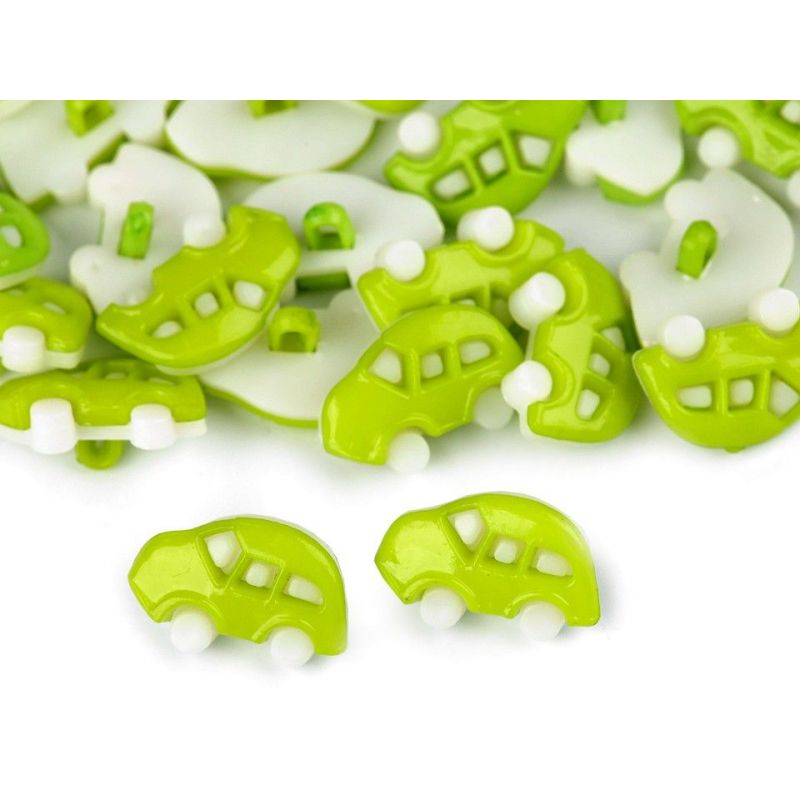 Butika.hu hobby webáruház - Dekorációs műanyag gomb gyerek holmikra, 11x17mm, 5 db, 120606, zöld