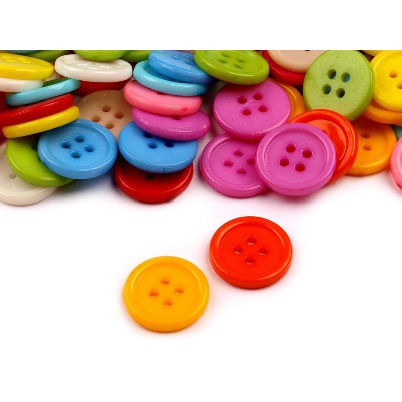 Butika.hu hobby webáruház - Műanyag színes gombok, 15mm, 10 db, 120247, színkeverék