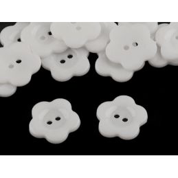 Butika.hu hobby webáruház - Műanyag dekor gomb, virág, 22mm, 10 db, 120320, fehér