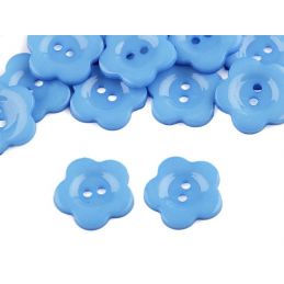 Butika.hu hobby webáruház - Műanyag dekor gomb, virág, 22mm, 10 db, 120320, kék