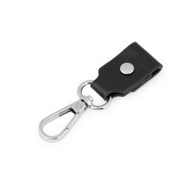 Bőr pánt karabínerrel, táskára, kulcscsomóra, 22mm, 790599, fekete