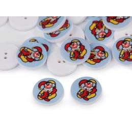 Butika.hu hobby webáruház - Műanyag dekor gomb gyerekeknek, bohóc, 15mm, 5db, 120577, világoskék