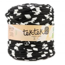 Tek-Tek pamut pólófonal, nagy gombolyag, fekete-fehér csíkos, Tek-148