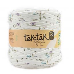 Butika.hu hobby webáruház - Tek-Tek pamut pólófonal, nagy gombolyag, fehér-virág mintás, Tek-157