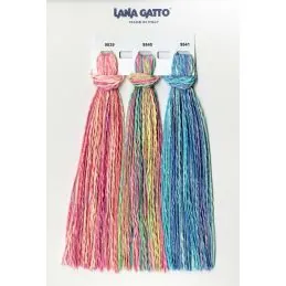 Butika.hu hobby webáruház - Lana Gatto Macaron színátmenetes kötőfonal, pamut, 100g, 9543, Viola/Giallo