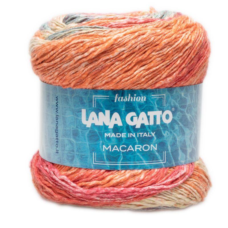 Butika.hu hobby webáruház - Lana Gatto Macaron színátmenetes kötőfonal, pamut, 100g, 9543, Viola/Giallo