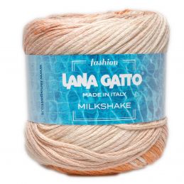 Lana Gatto Milkshake színátmenetes kötőfonal, pamut, 100g, 9542, Beige/Arancio