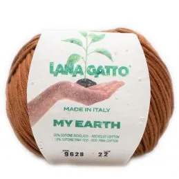 Butika.hu hobby webáruház - Lana Gatto My Earth kötő/horgoló fonal, újrahasznosított Pima pamut, 50g, 9628, Terra Bruciata