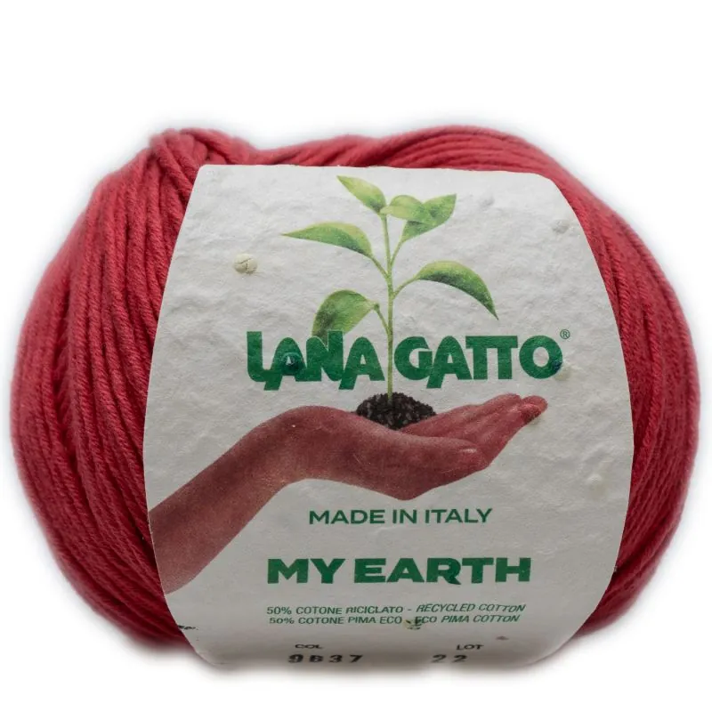 Butika.hu hobby webáruház - Lana Gatto My Earth kötő/horgoló fonal, újrahasznosított Pima pamut, 50g, 9637, Rosso