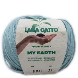 Butika.hu hobby webáruház - Lana Gatto My Earth kötő/horgoló fonal, újrahasznosított Pima pamut, 50g, 9640, Carta da Zucchero