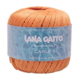Lana Gatto Cable5 horgolófonal, egyiptomi Mako pamut, 50g, 9661, Mandarino
