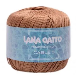 Lana Gatto Cable5 horgolófonal, egyiptomi Mako pamut, 50g, 9662, Camello
