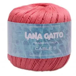 Lana Gatto Cable5 horgolófonal, egyiptomi Mako pamut, 50g, 9666, Corallo