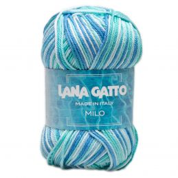 Lana Gatto Milo színátmenetes kötő/horgoló fonal, 100% mercerizált pamut, 50g, 9538, Azzuro Mix