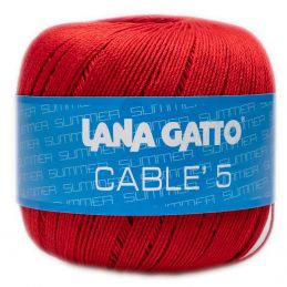 Lana Gatto Cable5 kötő/horgoló fonal, egyiptomi Mako pamut, 50g, 6572, Rosso