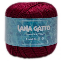 Lana Gatto Cable5 kötő/horgoló fonal, egyiptomi pamut, 50g, 7831, Bordeaux