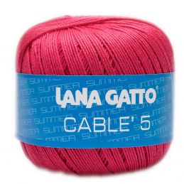 Butika.hu hobby webáruház - Lana Gatto Cable5 kötő/horgoló fonal, egyiptomi Mako pamut, 50g, 6573, Geranio