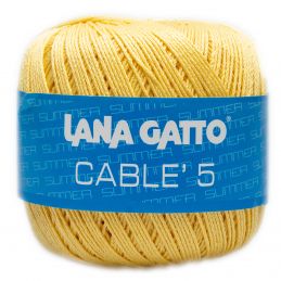 Lana Gatto Cable5 kötő/horgoló fonal, egyiptomi Mako pamut, 50g, 6567, Gialo Sole