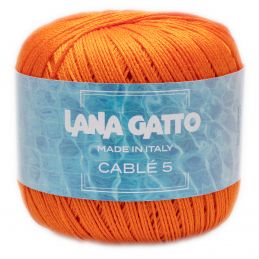 Lana Gatto Cable5 kötő/horgoló fonal, egyiptomi Mako pamut, 50g, 6570, Arancio