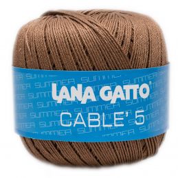 Lana Gatto Cable5 kötő/horgoló fonal, egyiptomi Mako pamut, 50g, 6580, Marrone