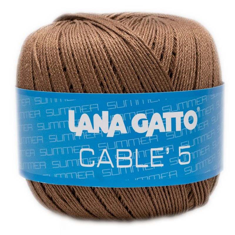 Butika.hu hobby webáruház - Lana Gatto Cable5 kötő/horgoló fonal, egyiptomi Mako pamut, 50g, 6580, Marrone