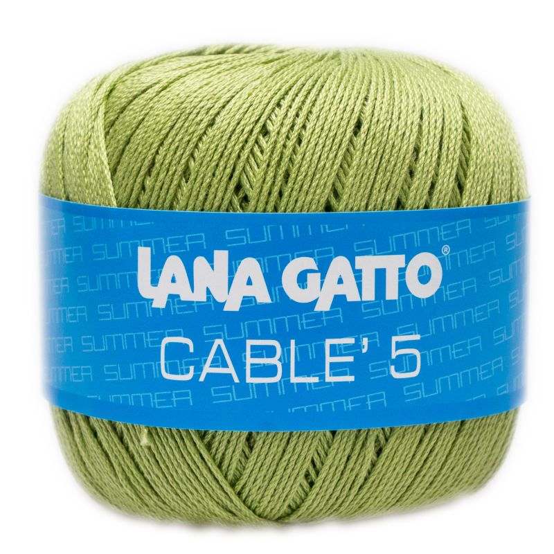 Butika.hu hobby webáruház - Lana Gatto Cable5 kötő/horgoló fonal, egyiptomi Mako pamut, 50g, 6582, Salvia