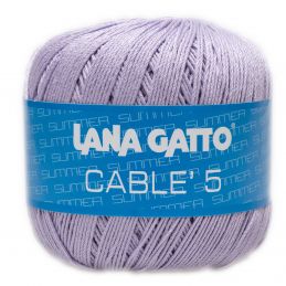 Lana Gatto Cable5 kötő/horgoló fonal, egyiptomi Mako pamut, 50g, 6592, Lilla