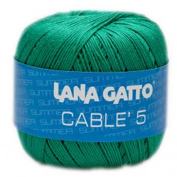 Lana Gatto Cable5 kötő/horgoló fonal, egyiptomi Mako pamut, 50g, 7826, Verde