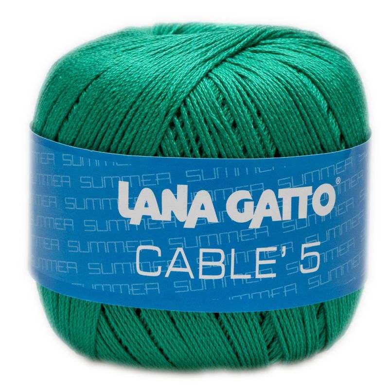 Butika.hu hobby webáruház - Lana Gatto Cable5 kötő/horgoló fonal, egyiptomi Mako pamut, 50g, 7826, Verde