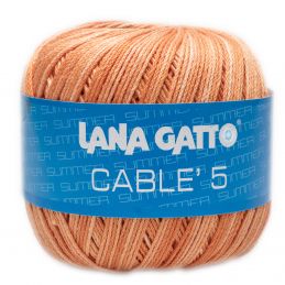 Lana Gatto Cable5 kötő/horgoló fonal, egyiptomi Mako pamut, 50g, 7855 - narancs színátmenetes