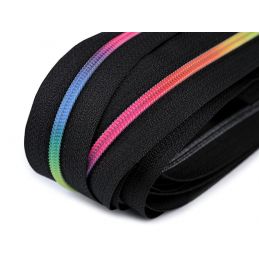Butika.hu hobby webáruház - Méteres cipzár szivárvány színű, RT0, 3mm fogszélesség, 1m, 560600, fekete