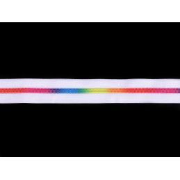 Butika.hu hobby webáruház - Méteres cipzár szivárvány színű, 6mm fogszélesség, 1m, 790304, fehér