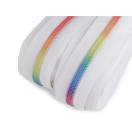 Butika.hu hobby webáruház - Méteres cipzár szivárvány színű, 6mm fogszélesség, 1m, 790304, fehér