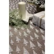 Butika.hu hobby webáruház - Karácsonyi mintés juta imitáció, fenyőfa mintával, 48cm x 0.50m, szürke, 780081