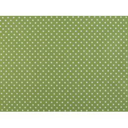 Butika.hu hobby webáruház - Zöld alapon fehér pöttyös anyag patchwork pamutvászon, 155cm/0,5m, 380524-15