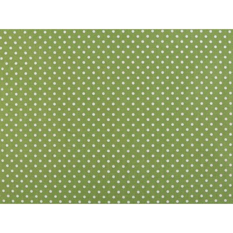Butika.hu hobby webáruház - Zöld alapon fehér pöttyös anyag patchwork pamutvászon, 155cm/0,5m, 380524-15