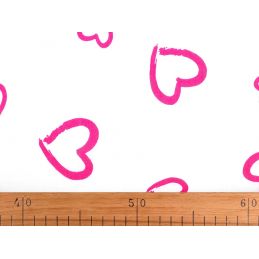 Butika.hu hobby webáruház - Fehér alapon pink szívecskés anyag patchwork pamutvászon, 160cm/0,5m