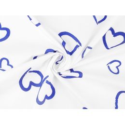Butika.hu hobby webáruház - Fehér alapon kék szívecskés anyag patchwork pamutvászon, 160cm/0,5m