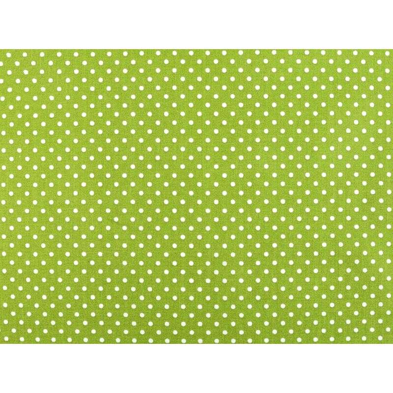 Butika.hu hobby webáruház - Zöld alapon 2mm-es fehér pöttyös anyag patchwork pamutvászon, 140cm/0,5m